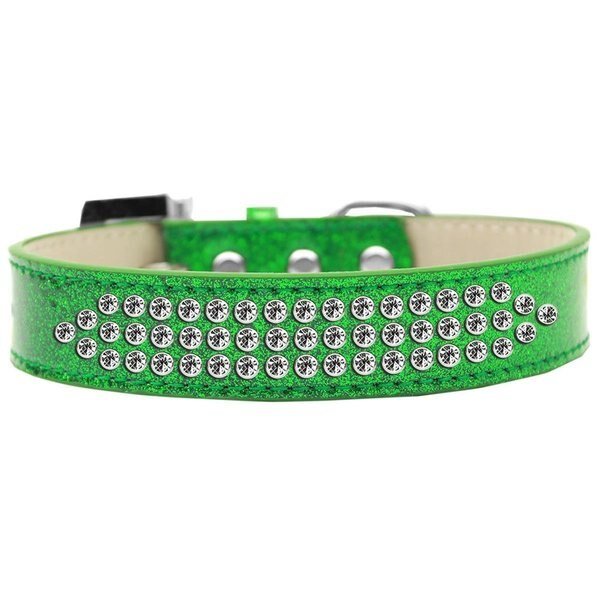 Three Row Clear Crystal Ice Cream Dog CollarEmerald Green Size 18, Pet Pal, Mfr#: PE767202